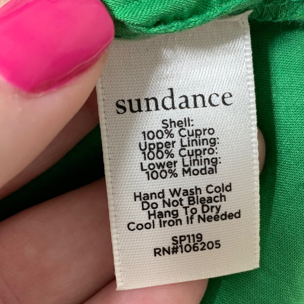 Sundance Tiered Bell Sleeve Green Floral Flowy Blouse Sz XS - Picture 7 of 11